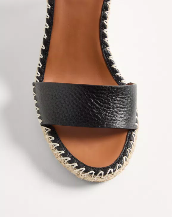 Valentino Double Rockstud Grainy Calfskin Wedge Sandal 105 Mm - Image 3